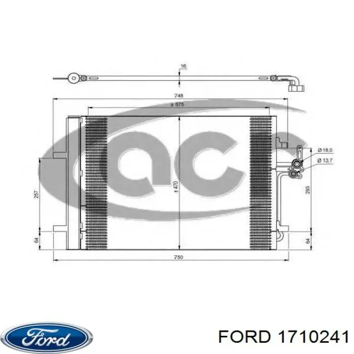 Купить 1710241 Ford Радиатор системы охлаждения кондиционера