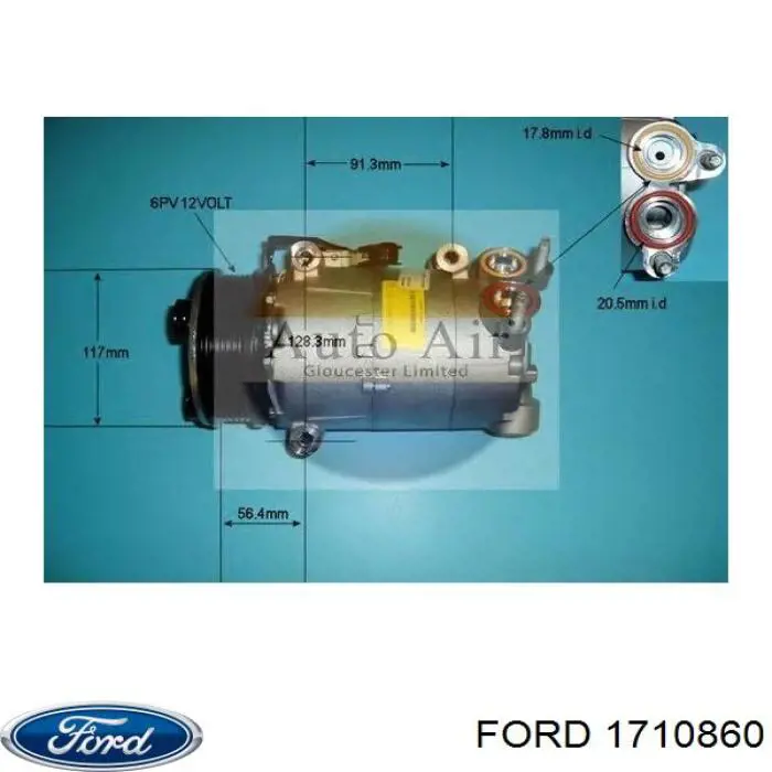 Радиатор кондиционера 1710860 Ford