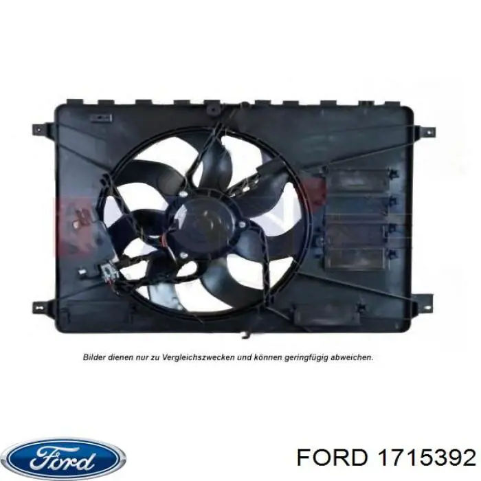 1715392 Ford диффузор радиатора охлаждения, в сборе с мотором и крыльчаткой