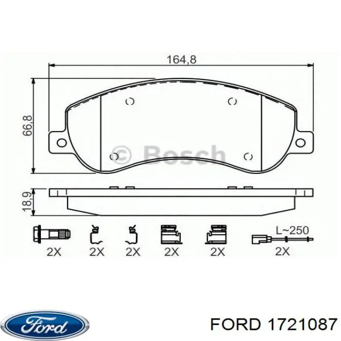 1721087 Ford Колодки передние