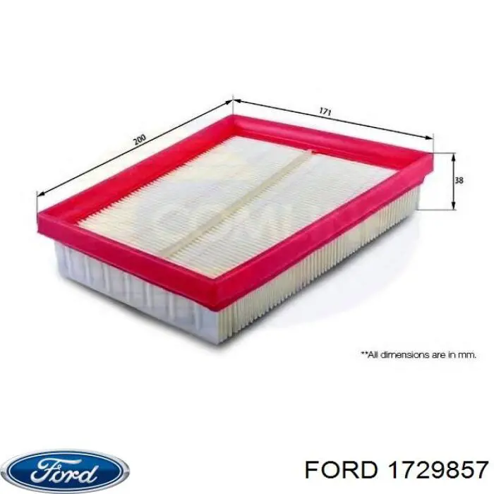 Купить 1729857 Ford Автомобильный фильтр воздуха