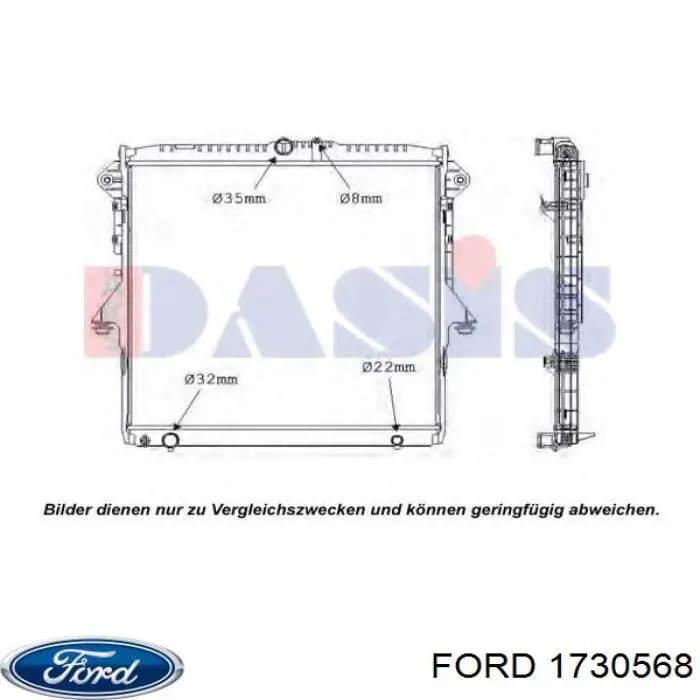 1730568 Ford radiador de esfriamento de motor