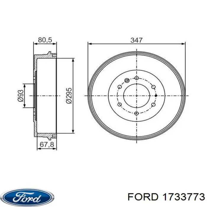 Купить 1733773 Ford Тормозной барабан