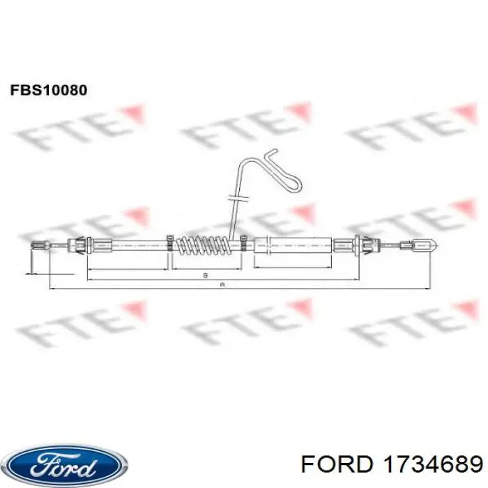 Купить 1734689 Ford Задний правый трос ручника