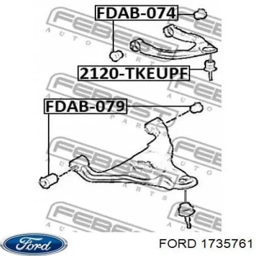 Купить 1735761 Ford Сайлентблок нижний передней подвески