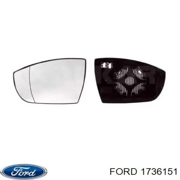 Зеркальный элемент зеркала заднего вида правого Ford 1736151