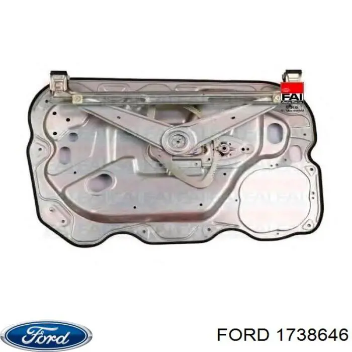 1738646 Ford mecanismo de acionamento de vidro da porta dianteira direita