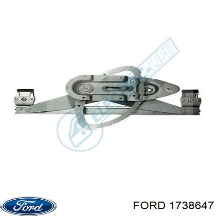 1738647 Ford mecanismo de acionamento de vidro da porta traseira esquerda