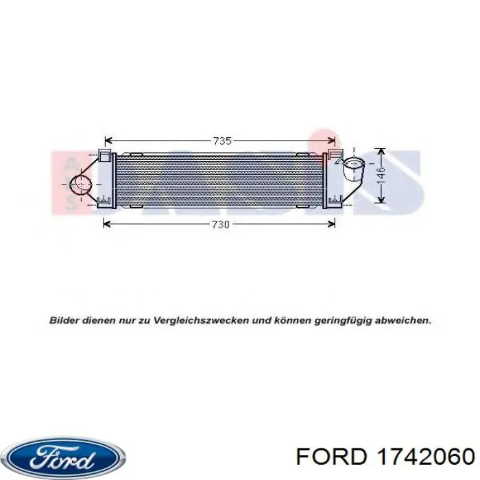 Радиатор интеркуллера Ford 1742060