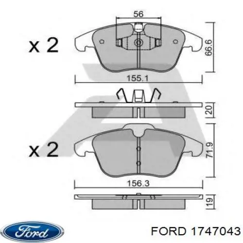 Compre 1747043 Ford Sapatas do freio dianteiras de disco