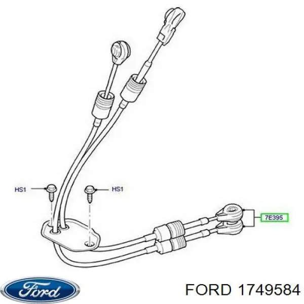 Трос переключения передач сдвоенный Ford 1749584