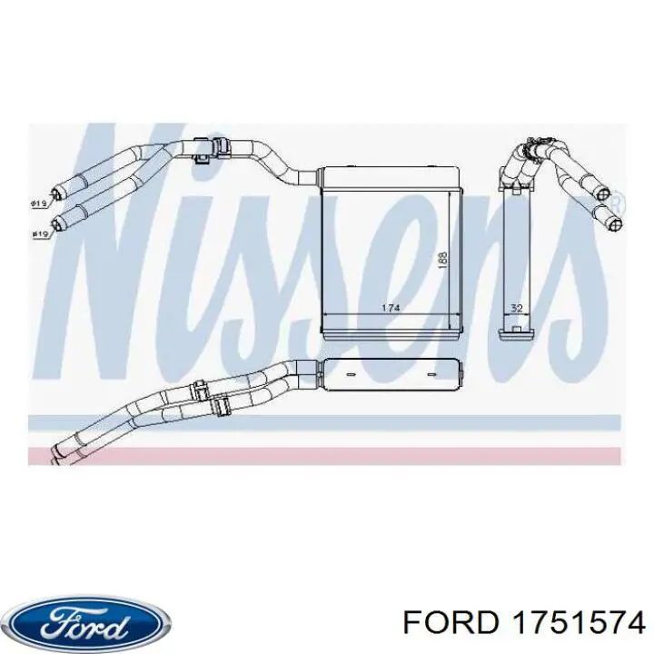 Радиатор печки (отопителя) Ford 1751574 цена, от 65.83 USD