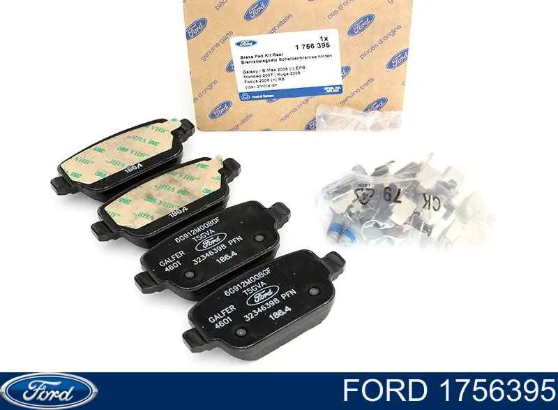 1756395 Ford sapatas do freio traseiras de disco