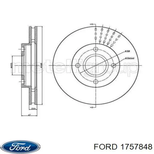 Передние тормозные диски 1757848 Ford