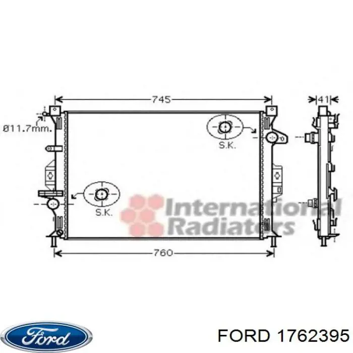 Купить 1762395 Ford Радиатор водяной