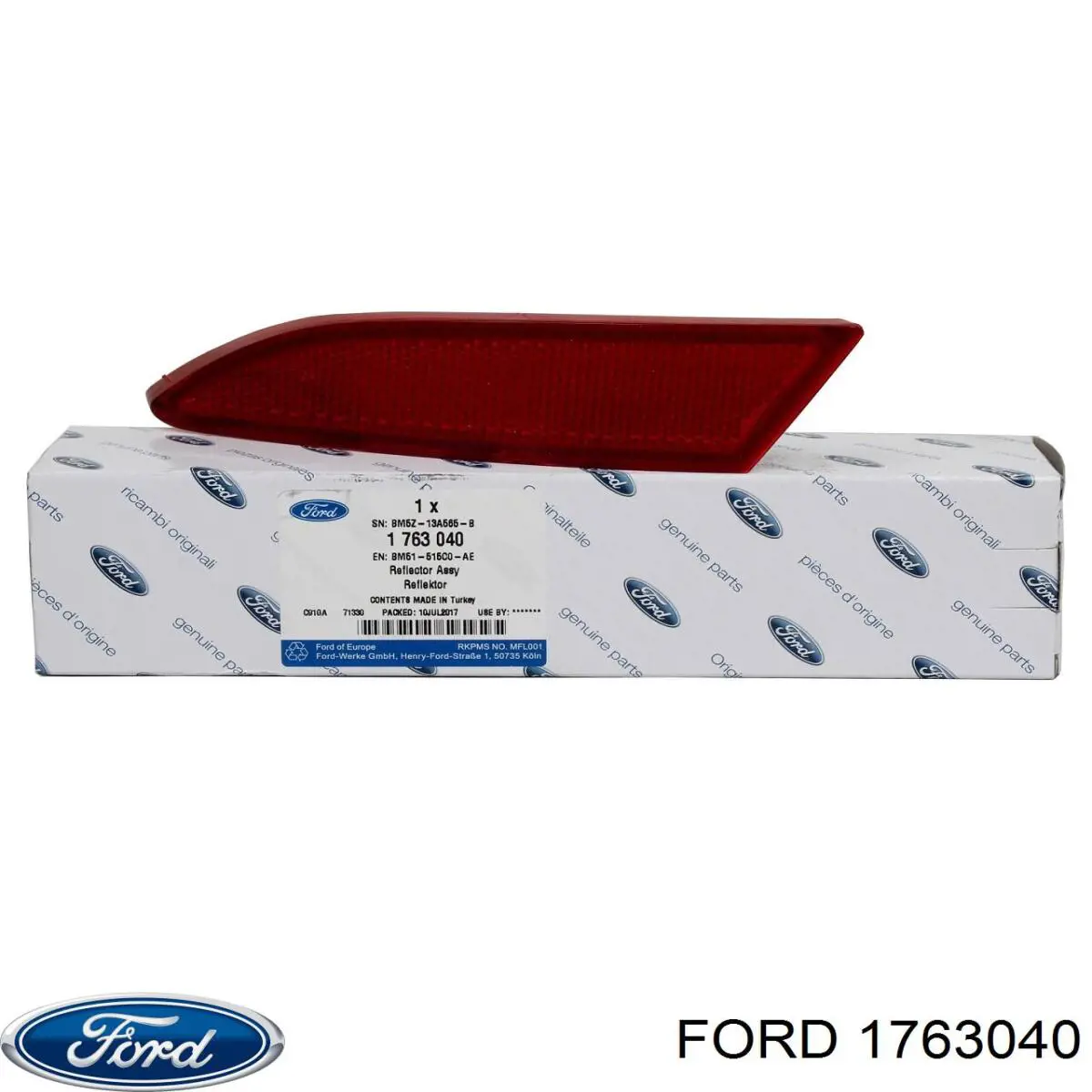 1763040 Ford катафот (отражатель заднего бампера левый)