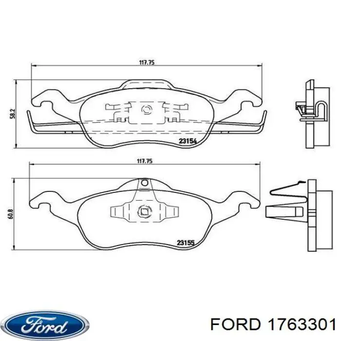 Тормозные колодки Ford 1763301