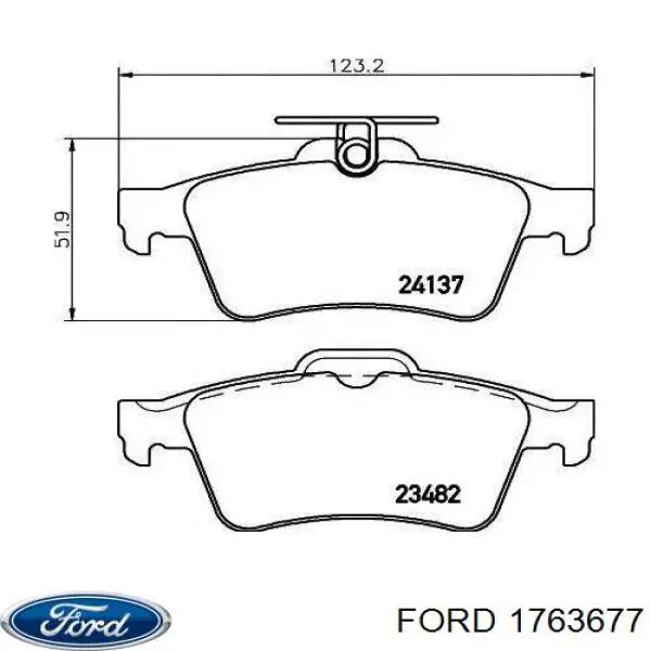 1763677 Ford колодки тормозные задние дисковые