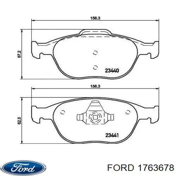 1763678 Ford колодки тормозные передние дисковые
