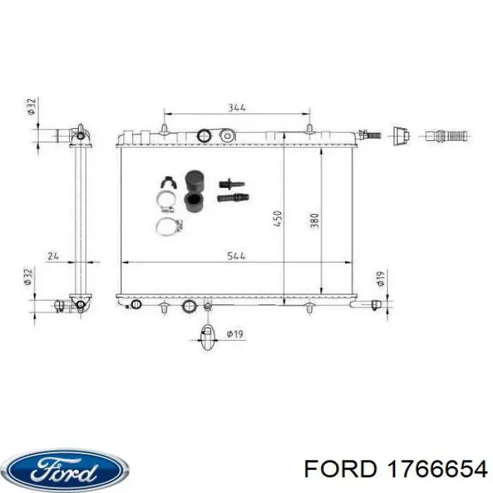 Зеркало заднего вида, левое Ford 1766654 цена, от 88.68 USD