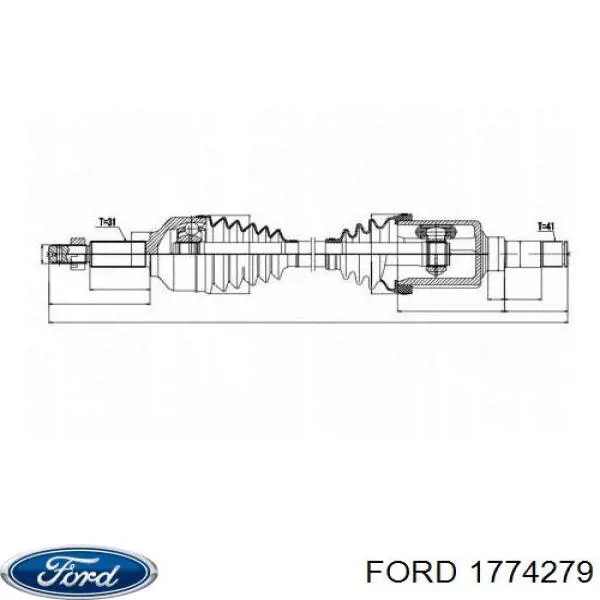 Левая полуось 1774279 Ford