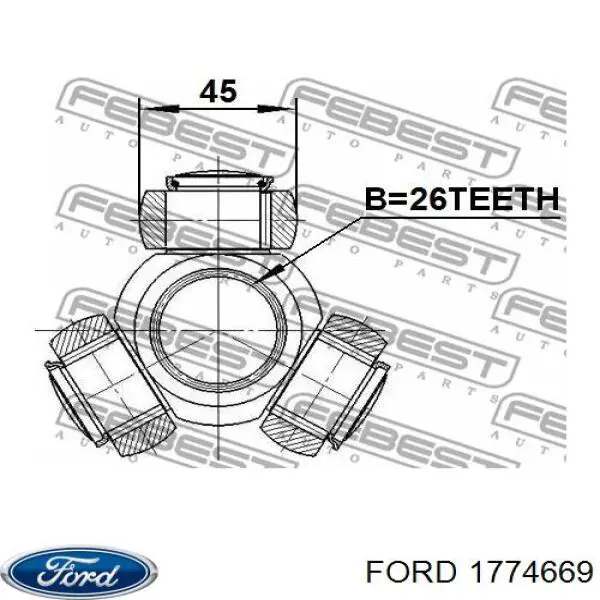 1774669 Ford junta homocinética interna dianteira esquerda