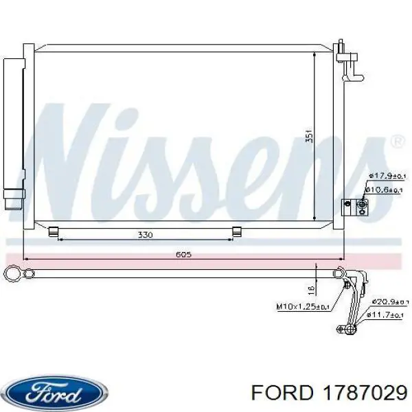 Конденсатор кондиционера Ford 1787029 цена, от 56.57 USD