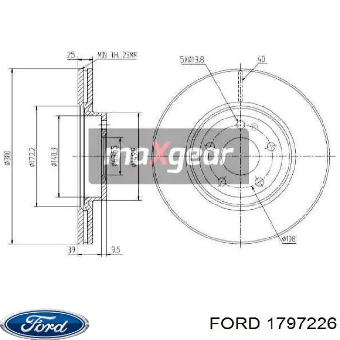 Передний тормозной диск Ford 1797226