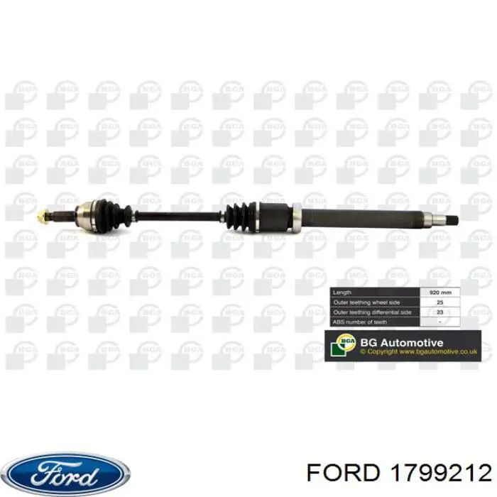 Полуось (привод) передняя правая 1799212 Ford