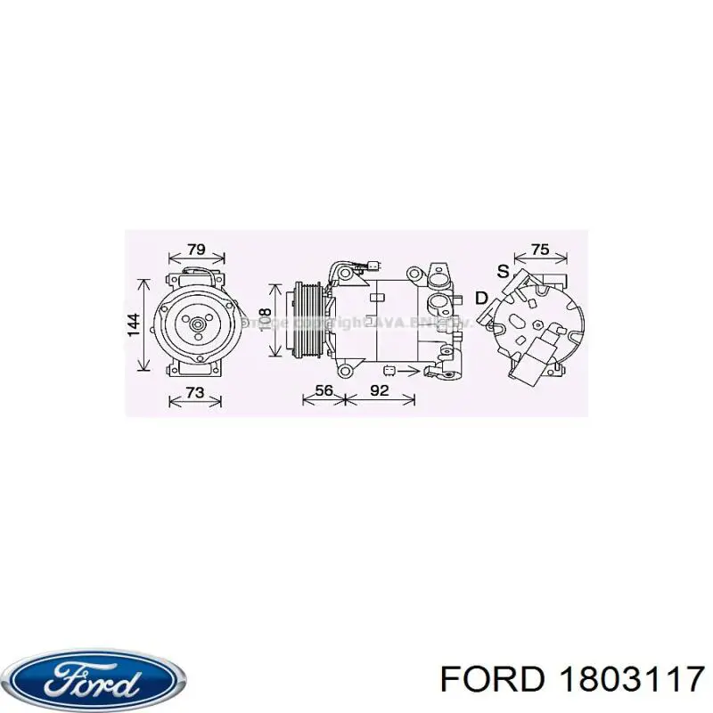 1803117 Ford compressor de aparelho de ar condicionado