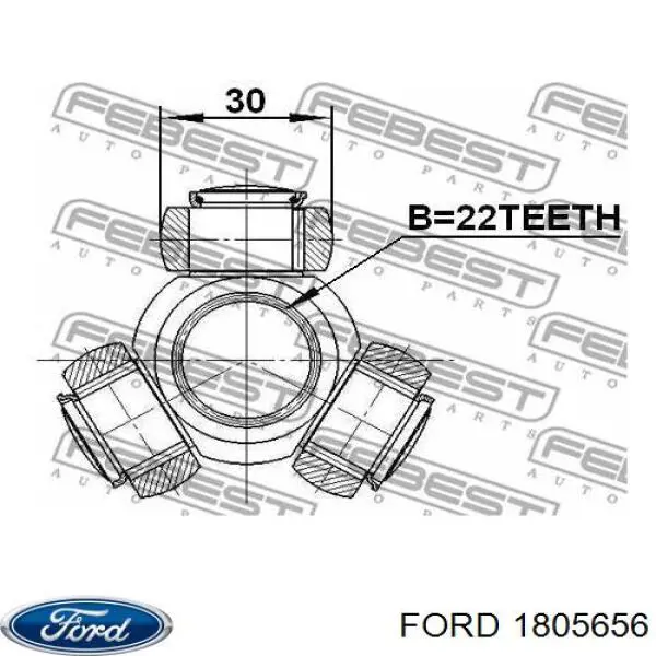 1805656 Ford semieixo (acionador dianteiro esquerdo)