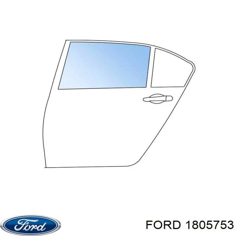 1805753 Ford vidro da porta traseira esquerda
