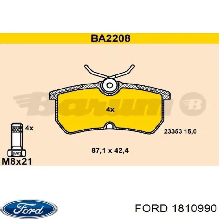 Колодки дисковые  Ford 1810990 цена, от 10.31 USD
