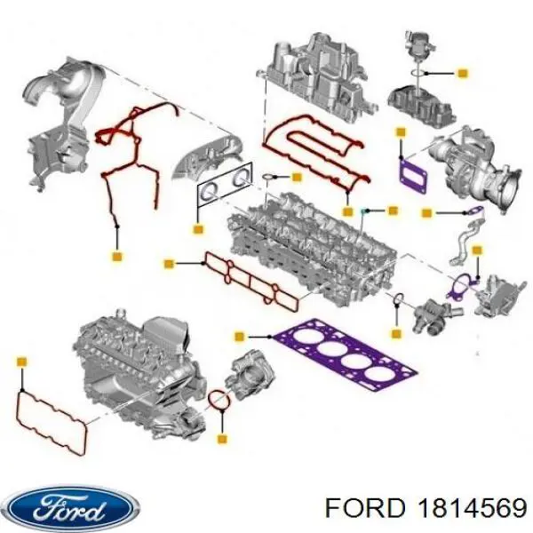 1814569 Ford vedante de tubo coletor de escape