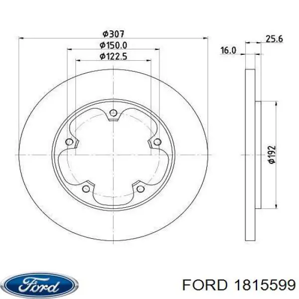 Задний тормозной диск Ford 1815599 цена, от 84.78 USD
