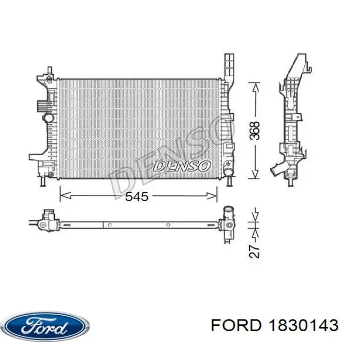 Радиатор охлаждения двигателя Ford 1830143 цена, от 79.82 USD