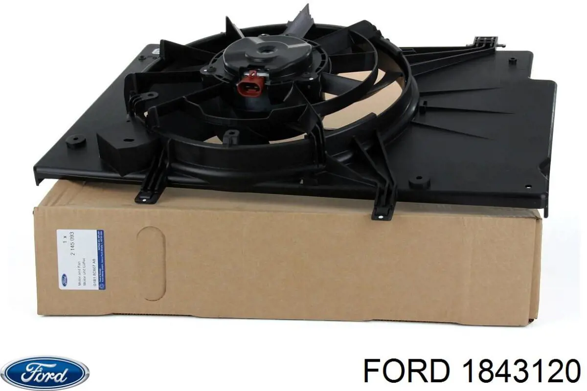 1843120 Ford диффузор радиатора охлаждения, в сборе с мотором и крыльчаткой