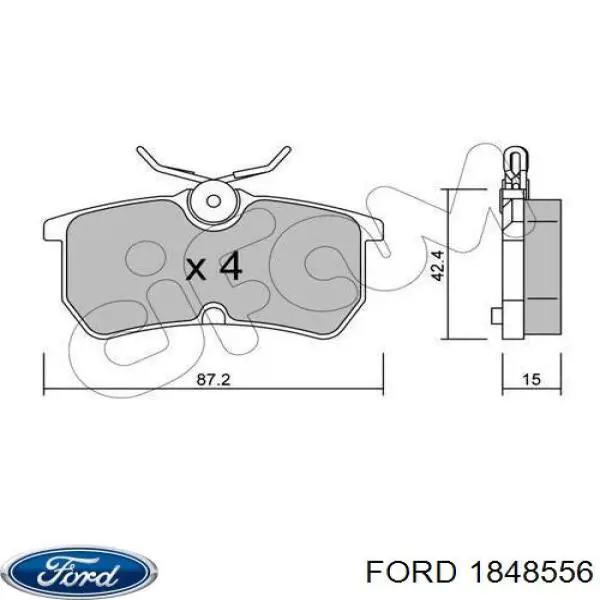Задние дисковые колодки Ford 1848556