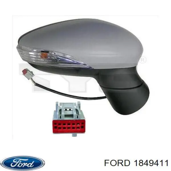 1849411 Ford espelho de retrovisão esquerdo