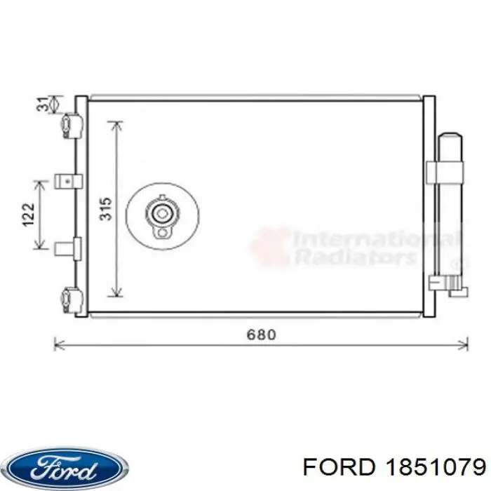 Радиатор кондиционера 1851079 Ford
