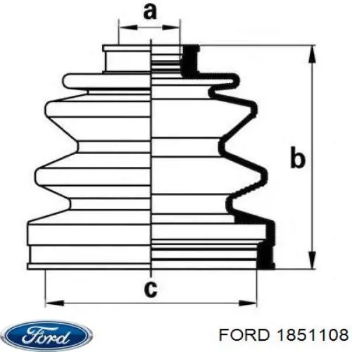 Пыльник ШРУСа внутренний 1851108 Ford