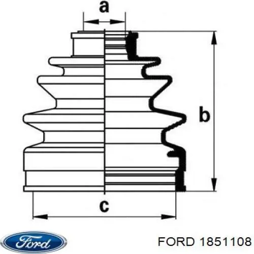 1851108 Ford Пыльник ШРУСа передней полуоси внутренний