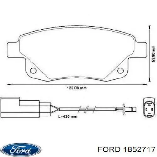 1852717 Ford sapatas do freio traseiras de disco