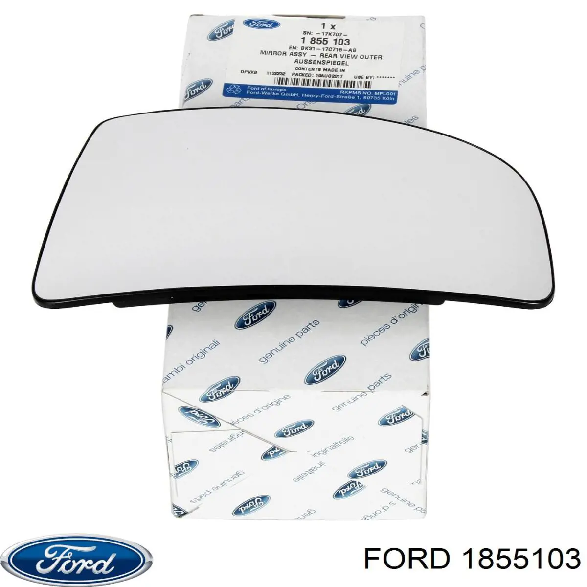 1855103 Ford elemento espelhado do espelho de retrovisão esquerdo