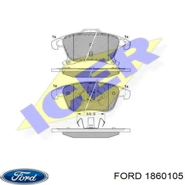 Колодки Ford 1860105 цена, от 54.48 USD