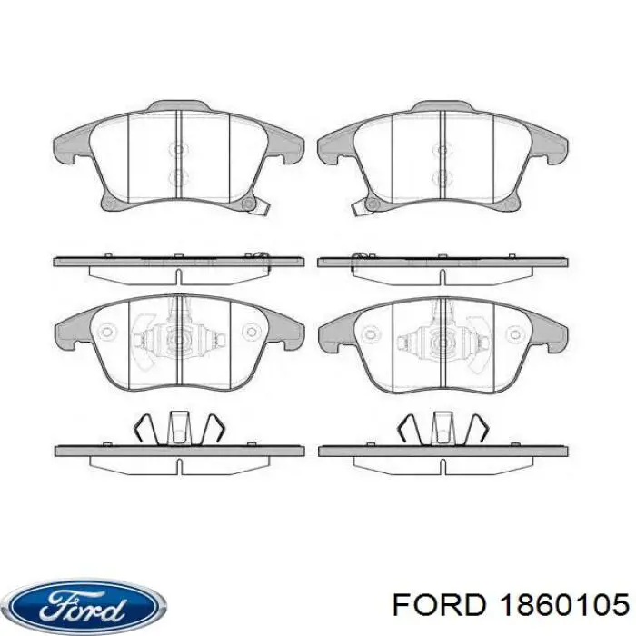 Купить 1860105 Ford Колодки тормозные