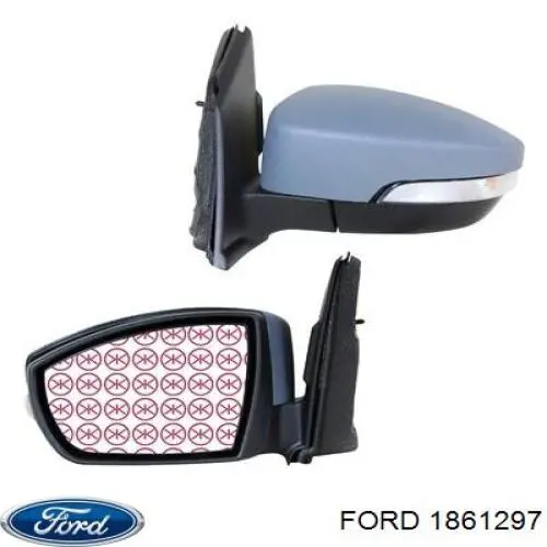 1861297 Ford espelho de retrovisão direito