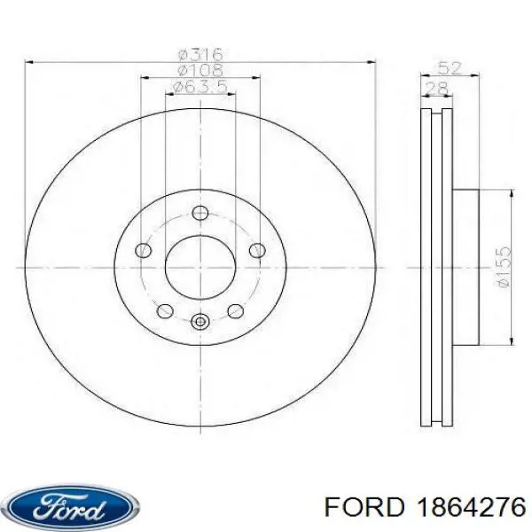 Купить 1864276 Ford Ротор тормозной