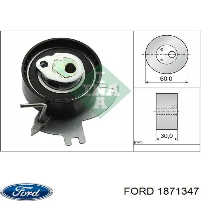 1871347 Ford rolo de reguladora de tensão da correia do mecanismo de distribuição de gás