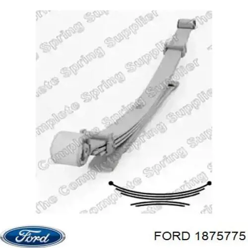 1875775 Ford suspensão de lâminas traseiro